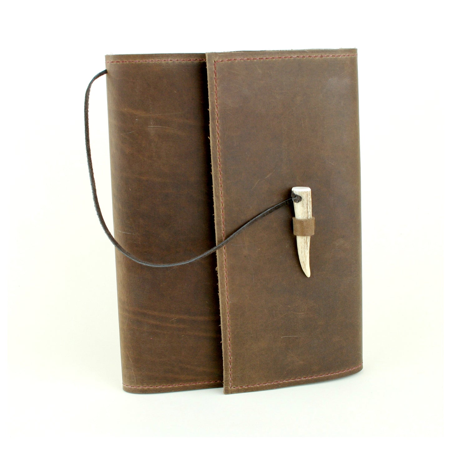 Refillable leather journal antler tip. Made in USA.