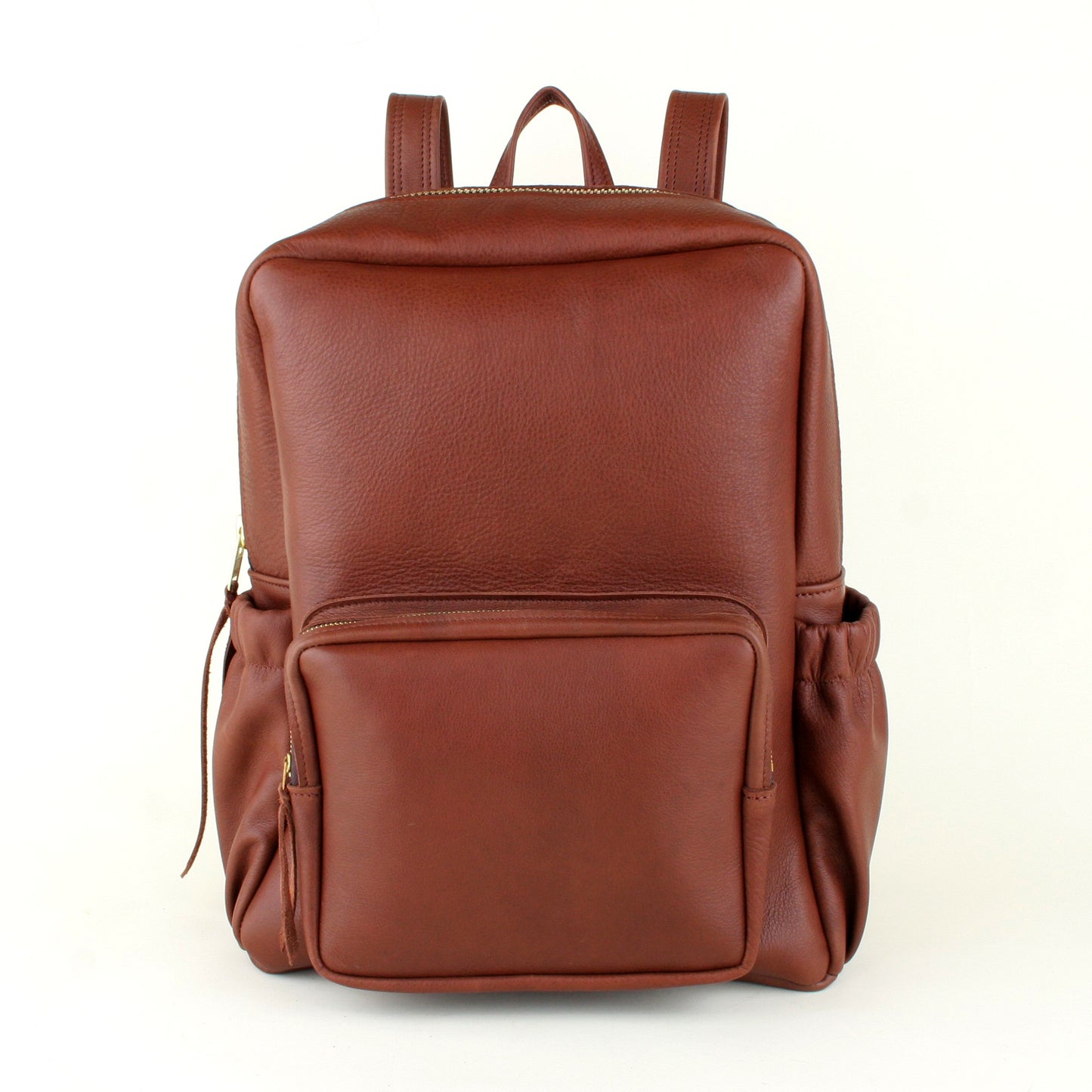 Large soft leather backpack made in USA.