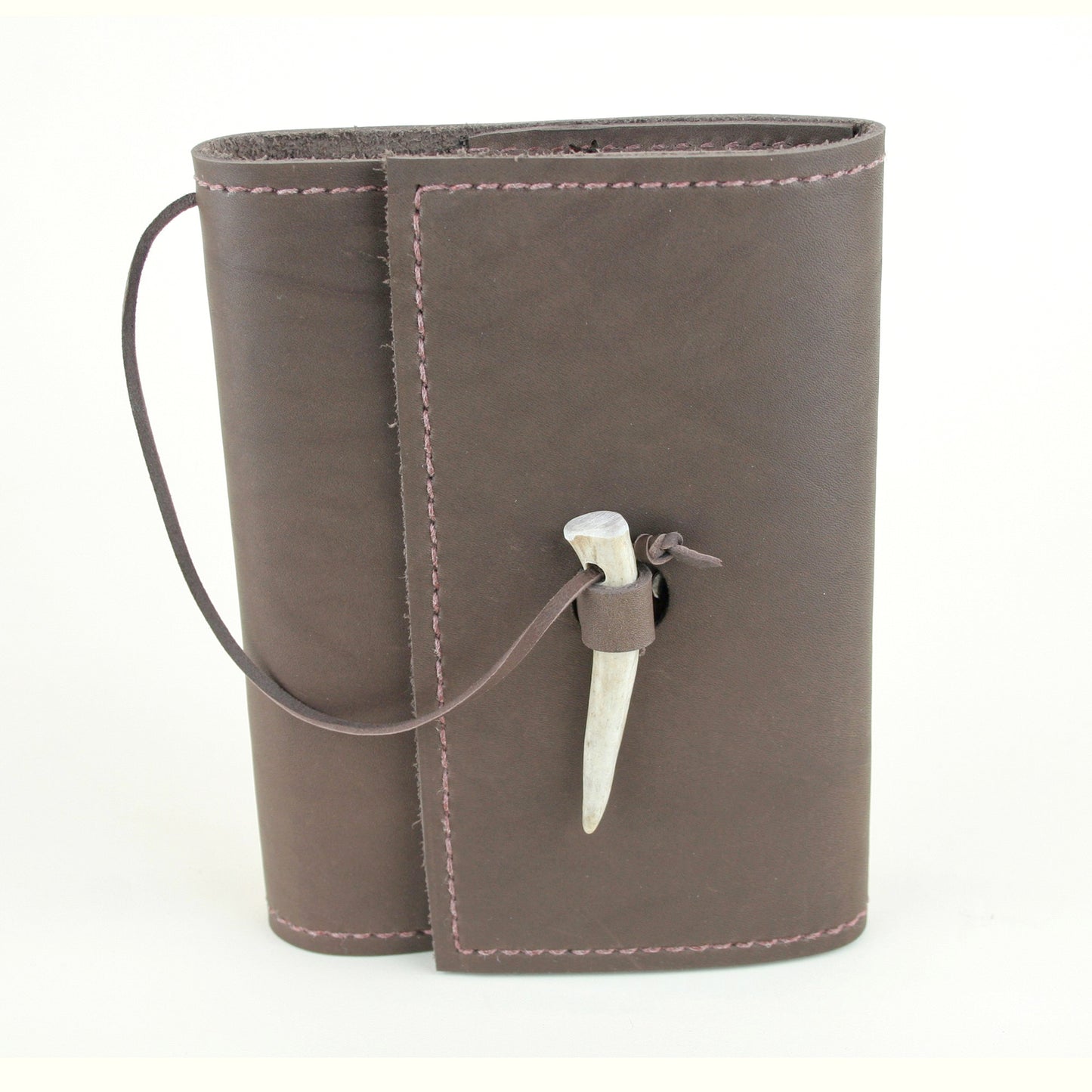 Small leather journal with antler tip made in USA.