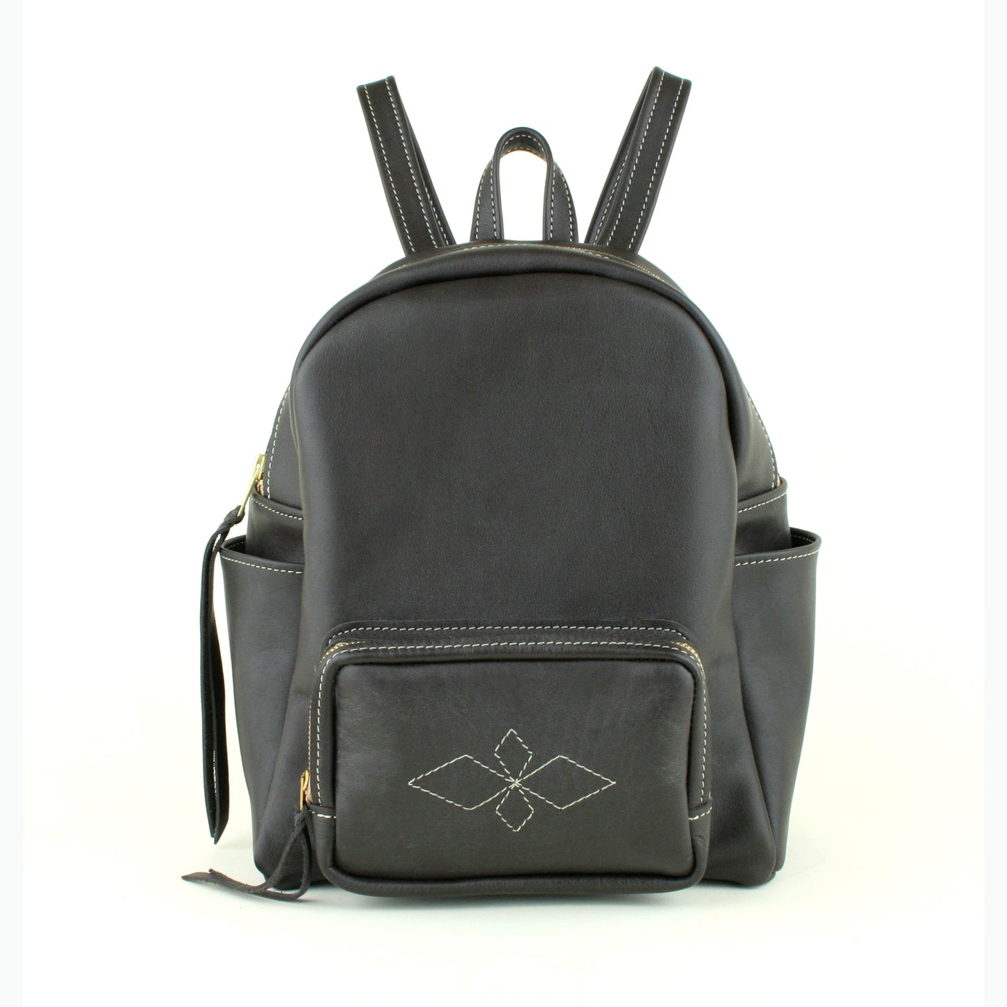 Small soft leather backpack made in USA.