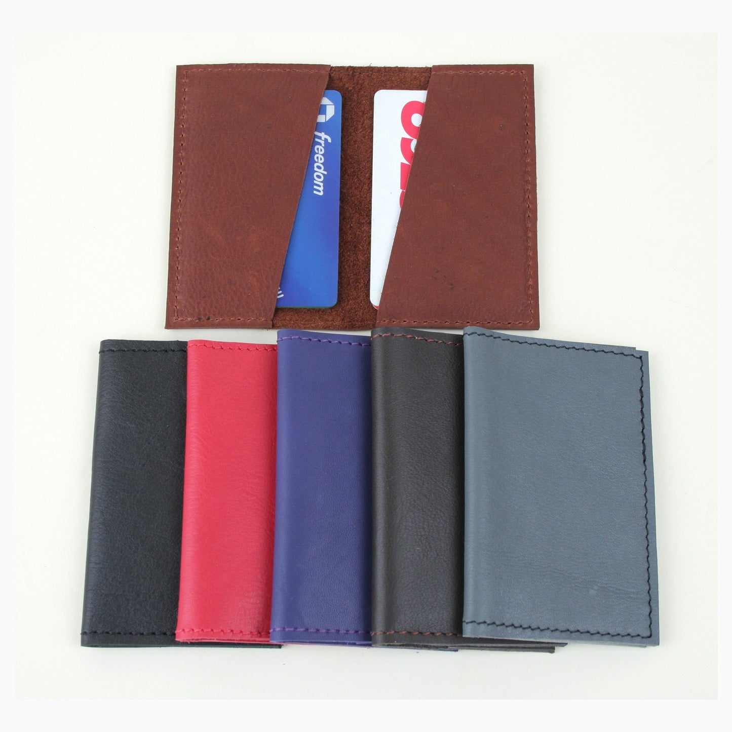 Soft leather card case made in USA.