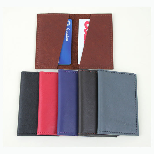 Soft leather card case made in USA.