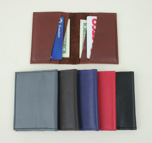 Small leather card case made in USA.