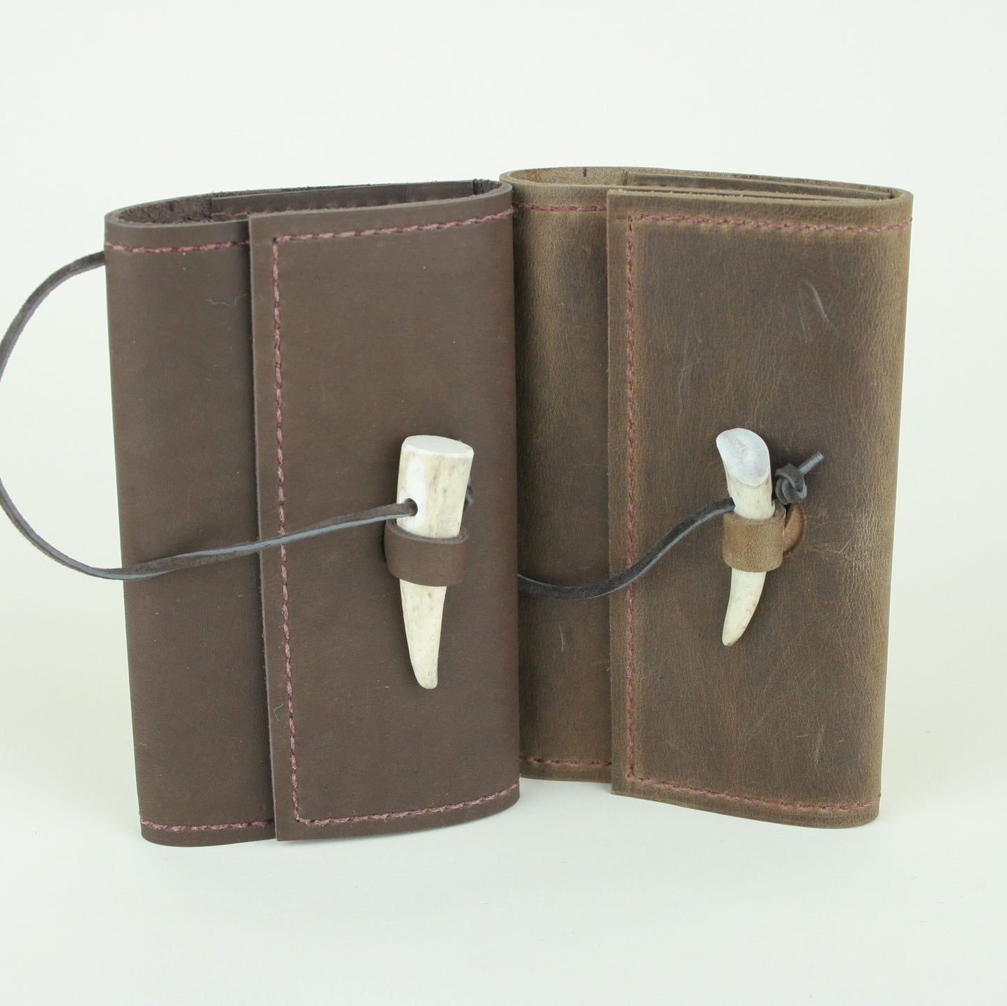 EDC leather journal with antler tip. Made in USA.