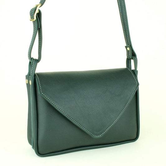 Leather shoulder crossbody bag handmade in the USA.